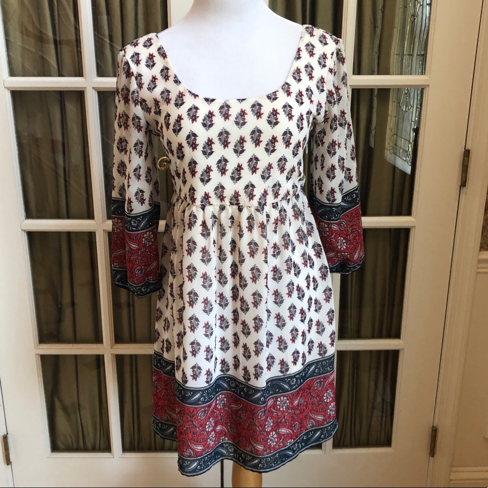 Printed Boho Dress with Adorable Back Bow Detail ✨